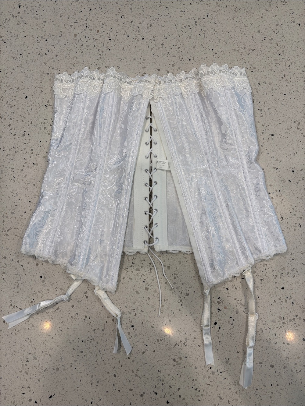 Frederick’s of Hollywood Vintage Bridal Lace-up Corset Bustier NWOT Size 36 - Picture 9 of 15